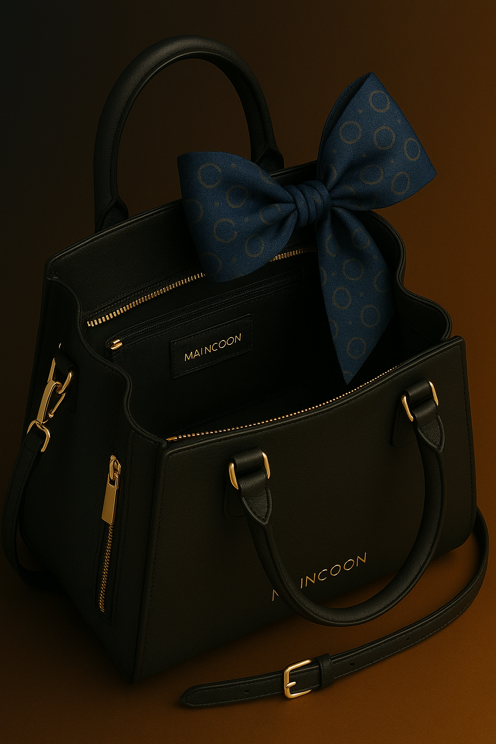 Maincoon Infinity™ Heritage Bow-Top Bag — Royal Eclipse Edition