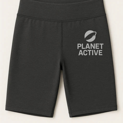 PLANETACTIVE™
COREFORM™ BIKER SHORTS — COSMIC CHARCOAL