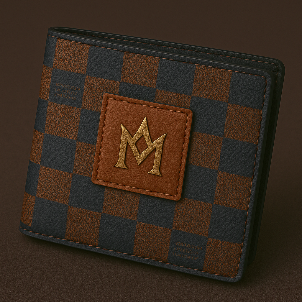 MAINCOON INFINITY™
CHECKER EMBLEM WALLET™ (BURNT ORANGE & NAVY)