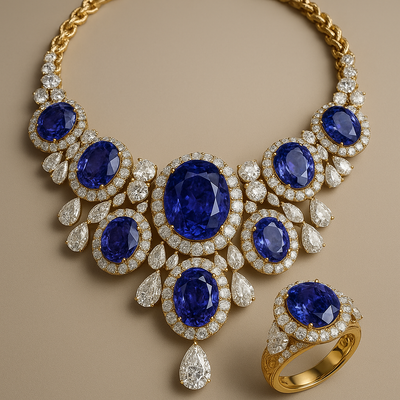 RELUXE 003 — “TITANIA NECKLACE & RING SET”™
