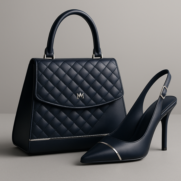 MAINCOON INFINITY™
NAVY SOVEREIGN DUO — WOMEN’S QUILTED BAG & SLINGBACK SET